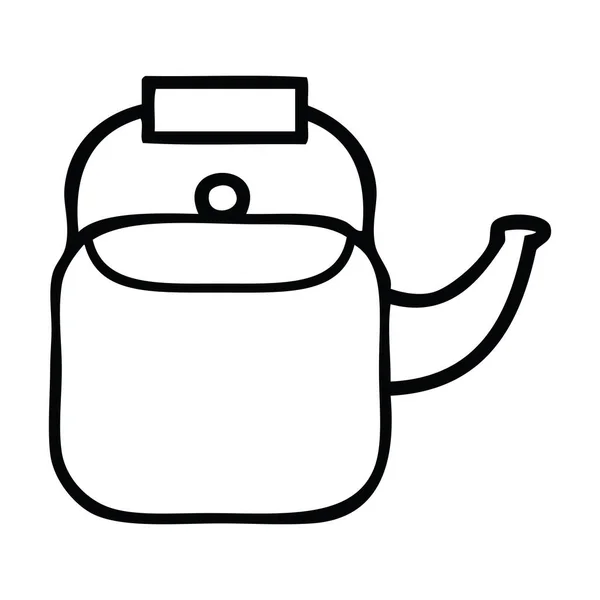 Zeichnung Eines Wasserkochers — Stockvektor