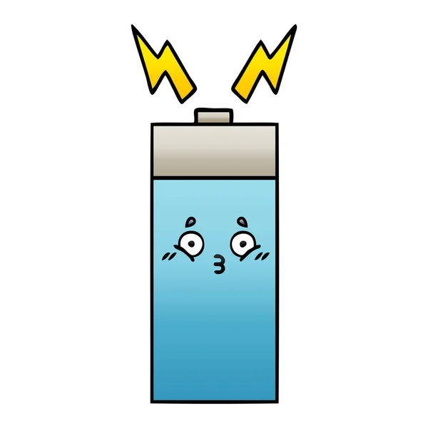 Gradient schattierte Cartoon-Batterie — Stockvektor