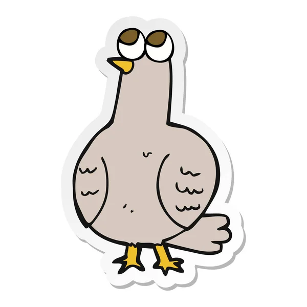 Sticker Cartoon Bird — Stock Vector