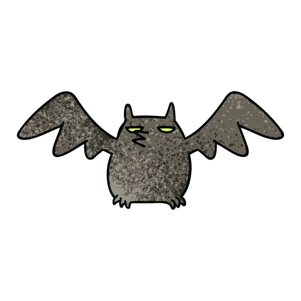 Desenho animado texturizado doodle de um morcego da noite — Vetor de Stock