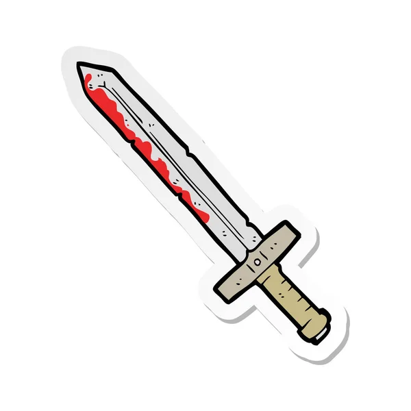 Sticker Cartoon Bloody Sword — Stock Vector