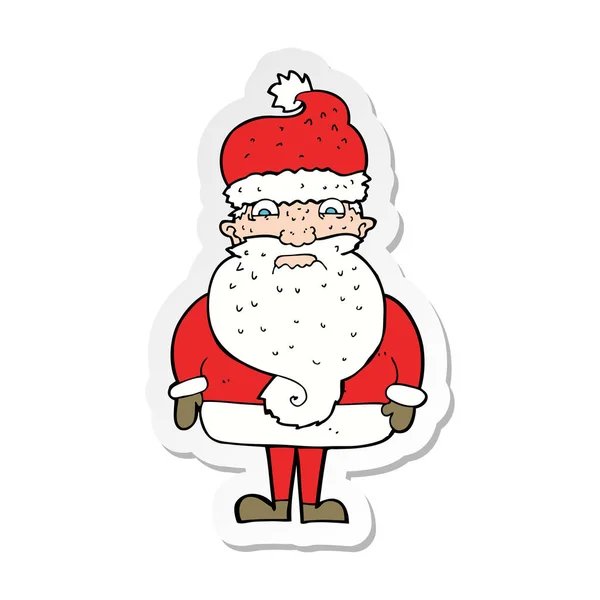 Adesivo di un cartone animato scontroso Babbo Natale — Vettoriale Stock