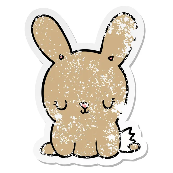 Autocollant Détresse Lapin Dessin Animé Mignon — Image vectorielle