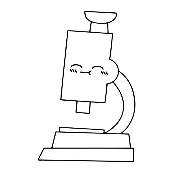 Lijntekening cartoon Microscoop — Stockvector