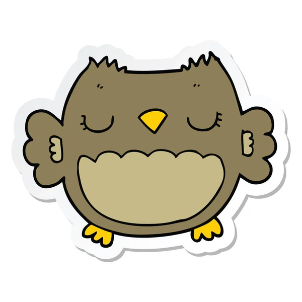 Sticker of a cute cartoon owl — Stock Vector