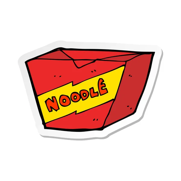 Sticker Cartoon Noodle Box — Stock Vector