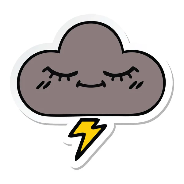 一个可爱的卡通风暴云贴纸 — 图库矢量图片