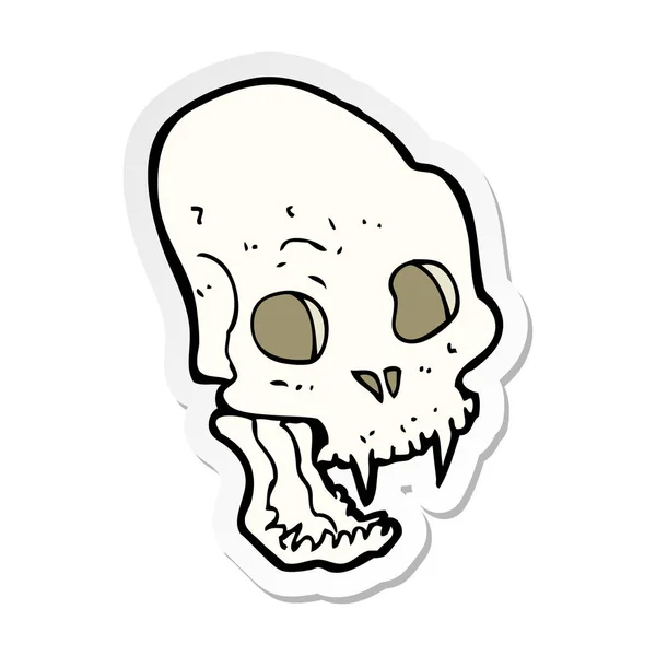 Sticker van de schedel van een cartoon spooky vampier — Stockvector