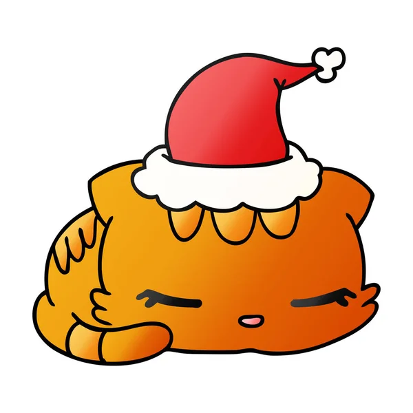Noël dégradé dessin animé de chat kawaii — Image vectorielle