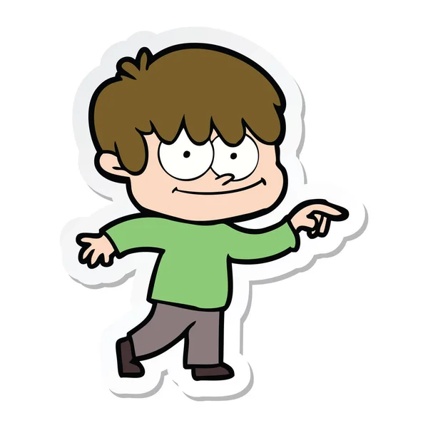 Sticker Van Een Happy Cartoon Man — Stockvector