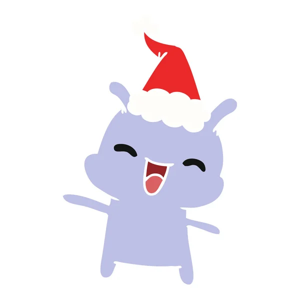 Christmas cartoon of kawaii alien — Stock Vector