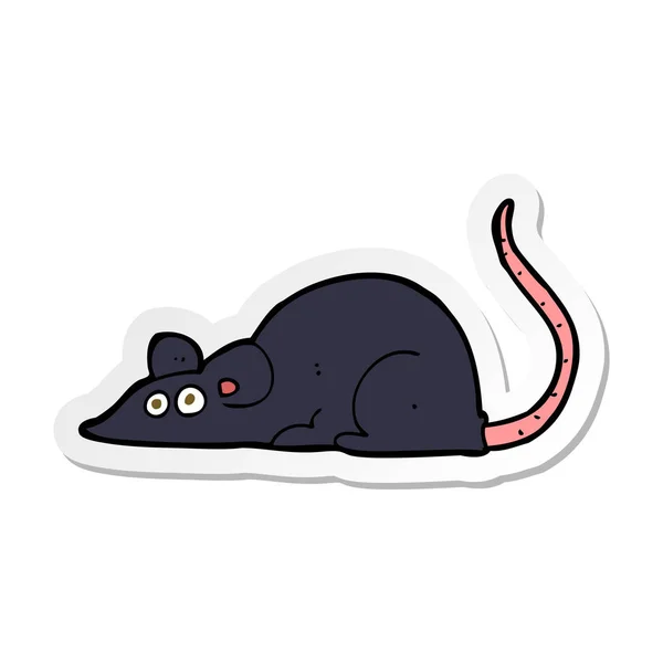 Sticker voor een tekenfilm zwarte rat — Stockvector