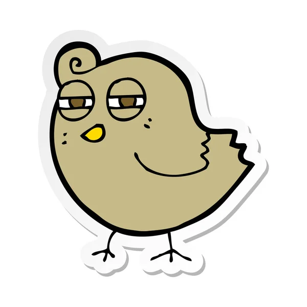 Sticker of a funny cartoon bird — Stock Vector
