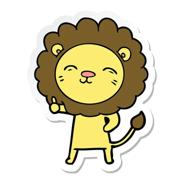 Pegatina de un león de dibujos animados — Vector de stock