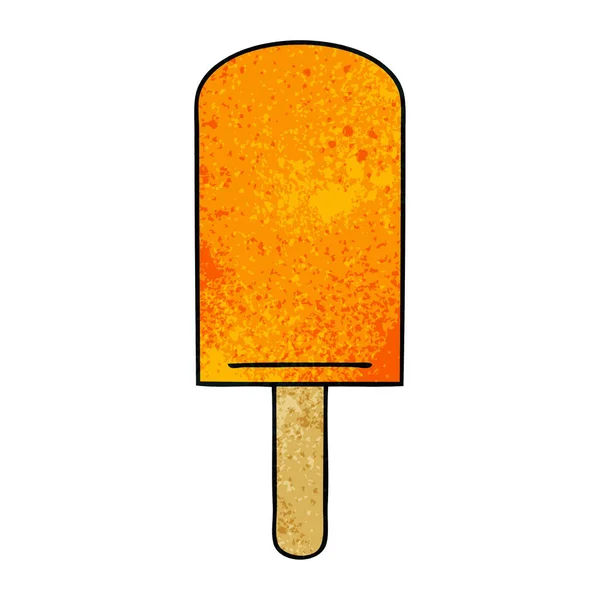 Hand Getekend Eigenzinnige Cartoon Oranje Ice Lolly — Stockvector