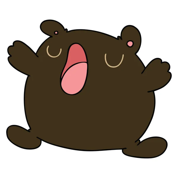 Handgezeichneter Skurriler Cartoon Singender Bär — Stockvektor