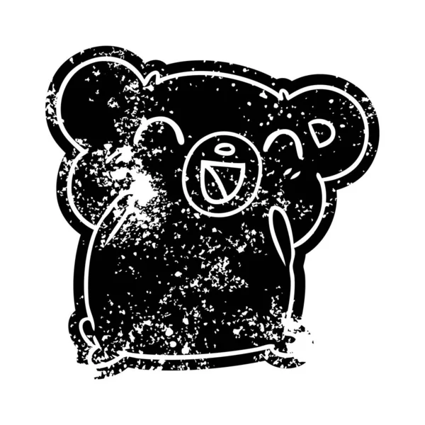 Grunge simgesi kawaii şirin oyuncak ayı — Stok Vektör