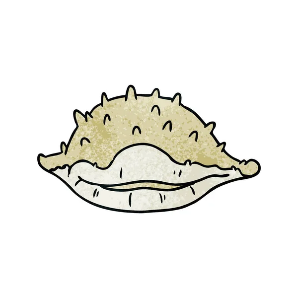 Rabisco de desenho animado texturizado de uma concha do mar — Vetor de Stock