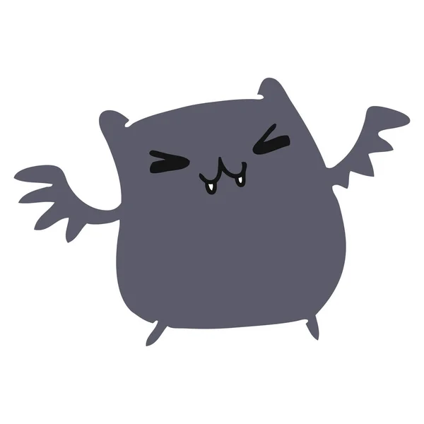 Dessin animé d'une chauve-souris mignonne kawaii — Image vectorielle