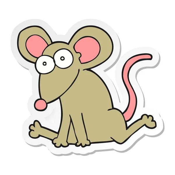 Adesivo di un mouse del fumetto — Vettoriale Stock