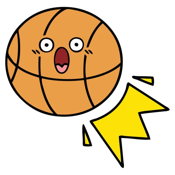 Χαριτωμένο καρτούν μπάσκετ — Διανυσματικό Αρχείο