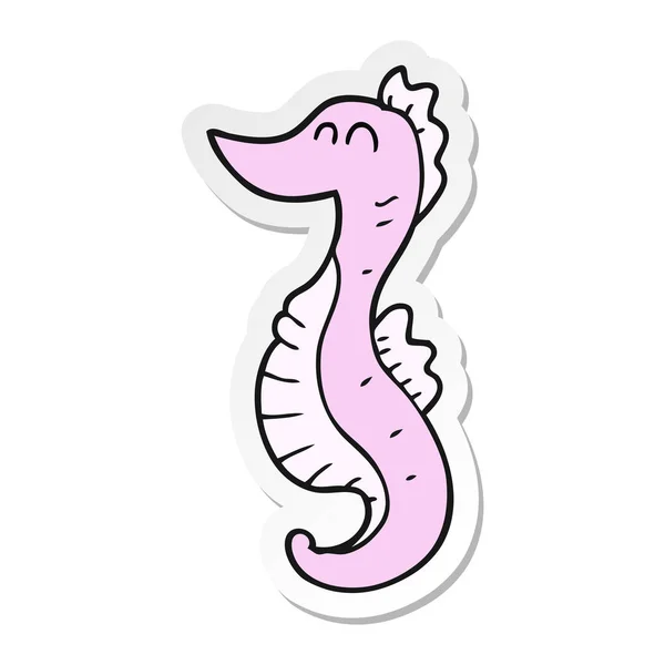 Sticker Cartoon Seahorse — Stock Vector