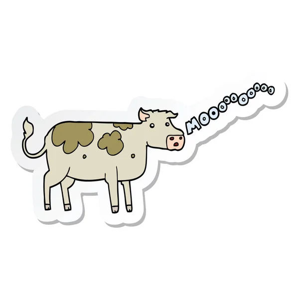Aufkleber einer Cartoon-Kuh — Stockvektor