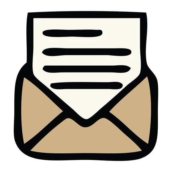 Roztomilý kreslený dopis a obálku — Stockový vektor