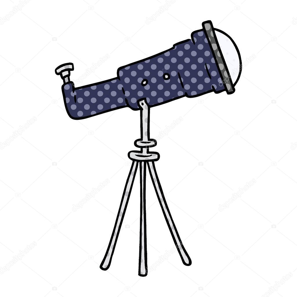 cartoon doodle of a large telescope