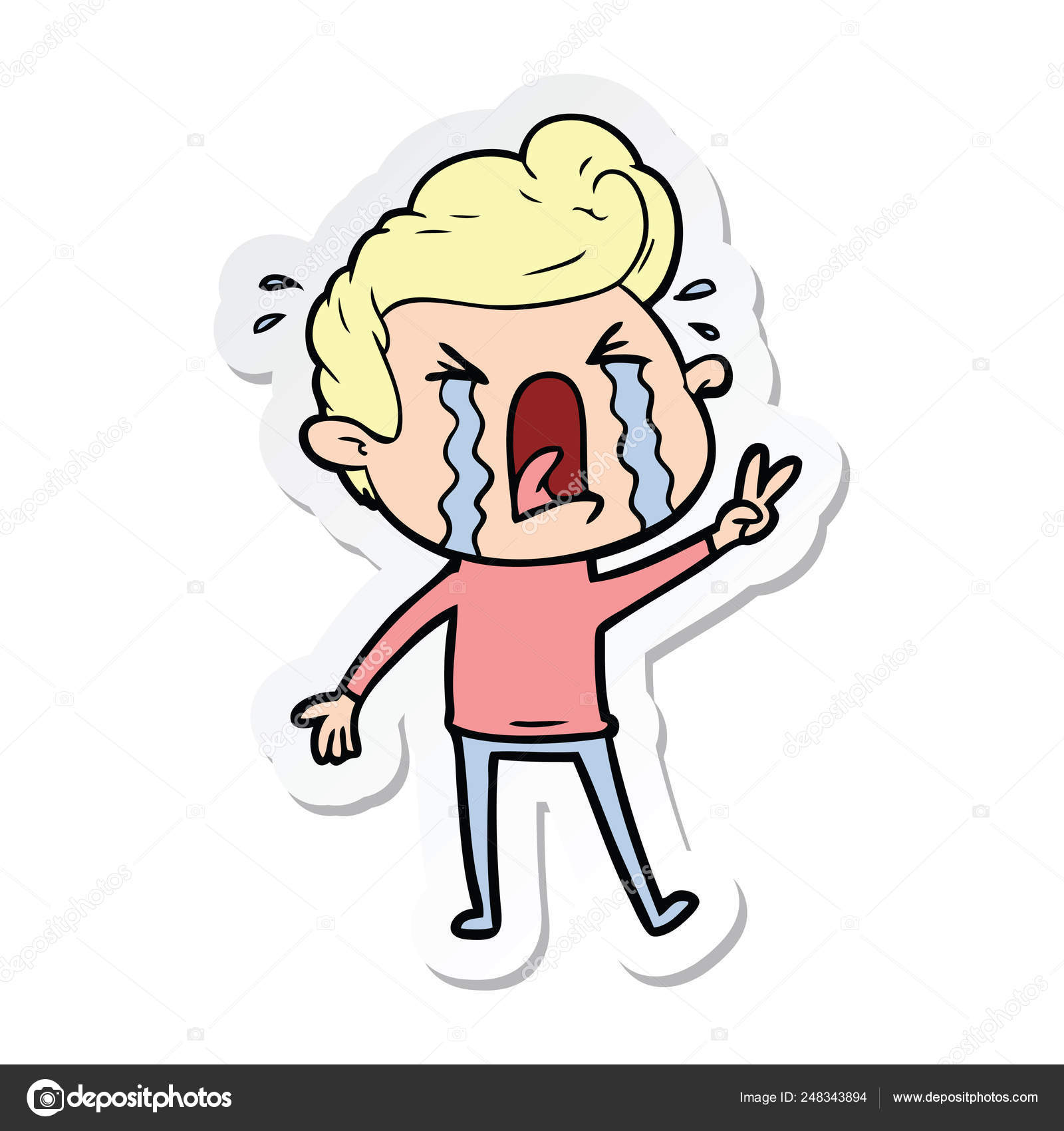 Image vectorielle Autocollant d'un homme qui pleure de dessin animé par  ©lineartestpilot - 248343894, image size:1600x1700