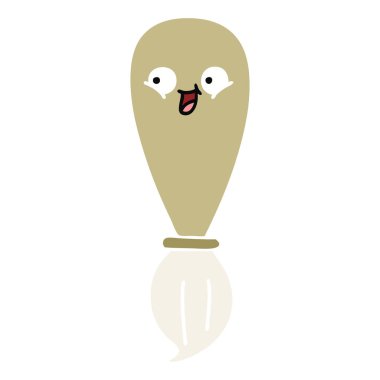 düz renk boya fırçasının retro çizgi film