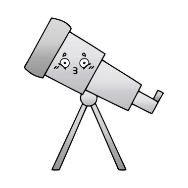 bir teleskop degrade gölgeli karikatür