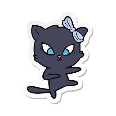 etiket bir karikatür kedi