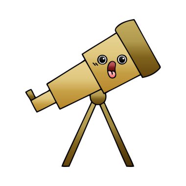 bir teleskop degrade gölgeli karikatür