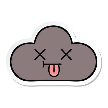 sevimli çizgi fırtına bulutu etiket
