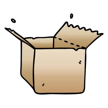 ilginç degrade gölgeli karikatür açık kutu