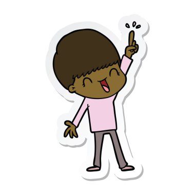 bir mutlu çizgi film çocuk etiket