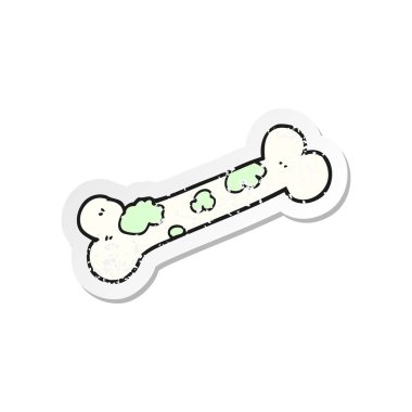 bir çizgi film küflü eski kemik Retro sıkıntılı etiket