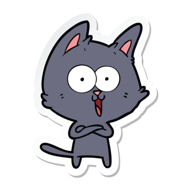 etiket bir komik karikatür kedi