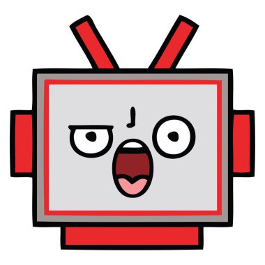 sevimli çizgi robot baş