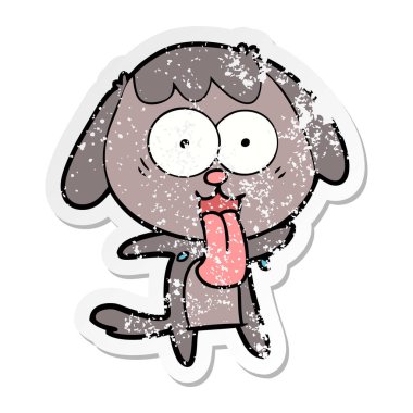 sevimli çizgi köpeklerin sıkıntılı etiket