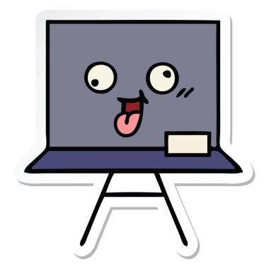 sevimli çizgi yazı tahtası etiket