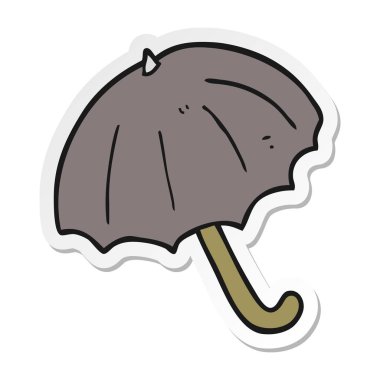 etiket bir karikatür şemsiye