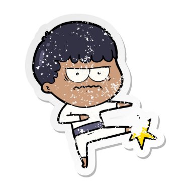 adam bir karikatür sıkıntılı etiket rahatsız