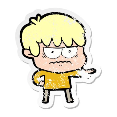 bir rahatsız çizgi film çocuk sıkıntılı etiket