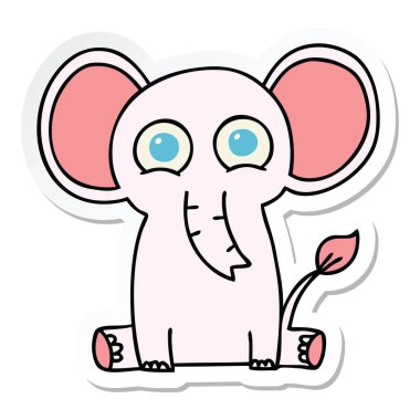 ilginç bir el etiket çizgi film fil çizilmiş