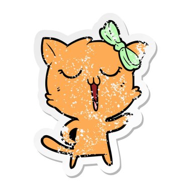 bir karikatür kedi sıkıntılı etiket