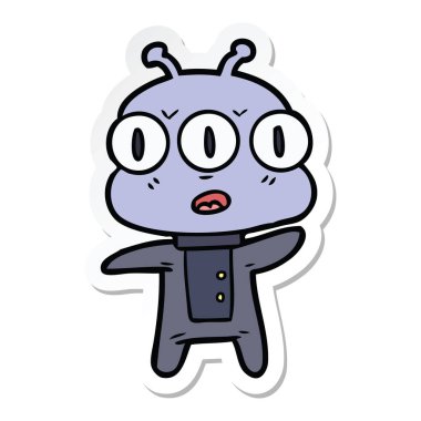 bir çizgi film üç gözlü yabancı etiket