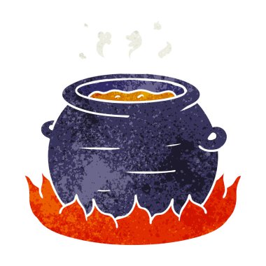 Retro karikatür doodle güveç tencere