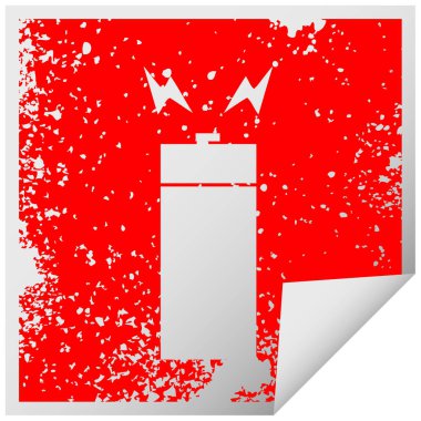 sıkıntılı Meydanı eski pil sembolü etiket soyma